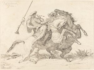 Encounter of the Moorish Horsemen by Eugène Delacroix