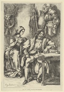 Goetz von Berlichingen Writing His Memoirs by Eugène Delacroix