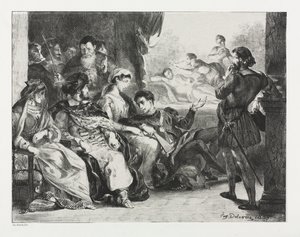 Hamlet: Hamlet Commands the Actors to do a Scene from the Poisoning of his Father by Eugène Delacroix