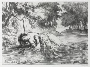Hamlet: The Death of Ophelia by Eugène Delacroix