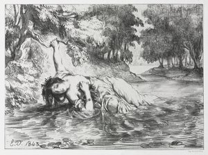 Hamlet: The Death of Ophelia by Eugène Delacroix