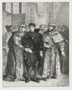 Hamlet: The Queen Endeavors to Console Hamlet by Eugène Delacroix