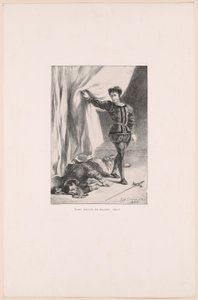 Hamlet and the Body of Polonius, plate 11 from Hamlet by Eugène Delacroix