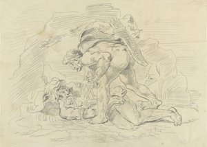 Hercules Binding Nereus by Eugène Delacroix