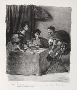 Illustrations for Faust: Mephistopheles is at Marthe by Eugène Delacroix