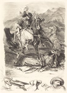 The Battle of the Giaour and the Pasha by Eugène Delacroix