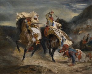 The Combat of the Giaour and Hassan, 1826 by Eugène Delacroix