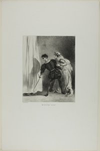 The Murder of Polonius, plate 9 from Hamlet by Eugène Delacroix