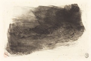Tiger Sleeping at the Entrance to its Lair by Eugène Delacroix