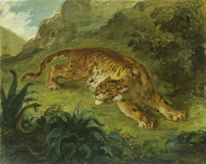 Tiger and Snake by Eugène Delacroix