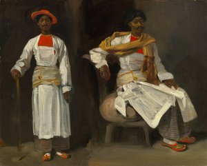 Two Studies of an Indian from Calcutta, Seated and Standing by Eugène Delacroix