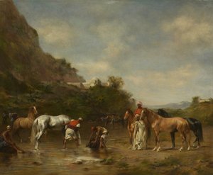 Arabs Watering Their Horses, 1872