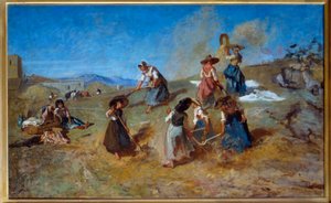 Harvest. Painting by Eugene Fromentin (1820-1876) by Eugène Fromentin