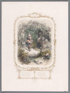 Two Lovers Greet Cupid (Week of Love) by Eugène Guérard