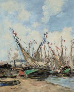 Trouville, the Port, Stranded Sailboats