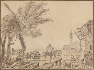 View of a Port by European 18th Century