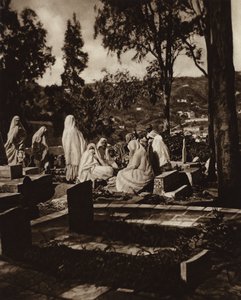 Algiers, Arab Women in a Cemetery by European Photographer