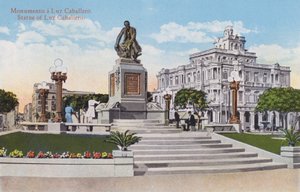 Havana, Cuba: Statue of Luz Caballero by European Photographer