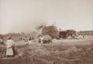 Threshing Wheat on the Alfold, the Plains of Hungary by European Photographer