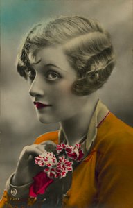 Woman and Posy of Flowers