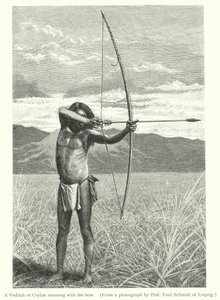 A Veddah of Ceylon shooting with the bow