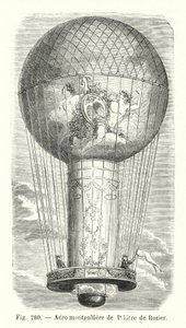 Aerostat of Pilatre de Rozier (engraving) by European School