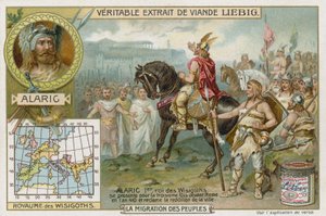 Alaric I, King of the Visigoths, accepts the surrender of Rome, 410 by European School
