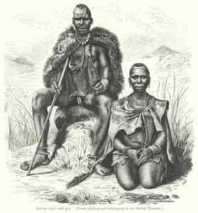 Basuto chief and girl by European School