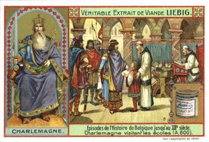 Charlemagne, King of the Franks, Visiting a School, 800