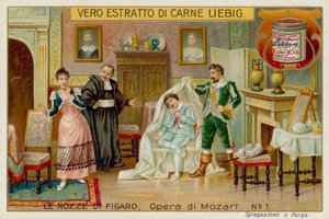 Cherubino, the Count, Susannah and Basilio by European School
