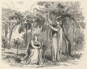 Childebert Hearing His Apple Trees (engraving) by European School