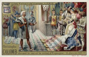 Christopher Columbus Before the King and Queen of Spain, 15 January 1492 by European School