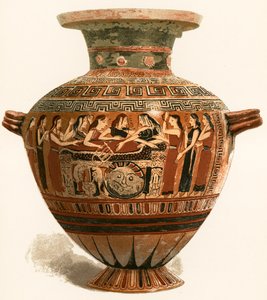 Corinthian Vase. Museum of the Louvre. Mourning over the Dead Achilleus
