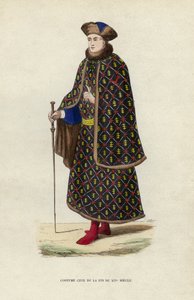 Civil Costume of the Late 14th Century by European School