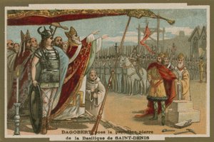 Dagobert I laying the first stone of the Basilica of St Denis, France, 7th Century by European School