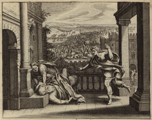 Death of Eli After the Philistines Capture the Ark of the Covenant from the Israelites (engraving) by European School