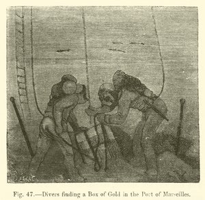 Divers Finding a Box of Gold in the Port of Marseilles by European School
