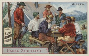 Drinking cocoa at camp, Alaska by European School