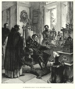 Emperor Charles V in Retirement at the Monastery of Yuste, Spain, After His Abdication by European School