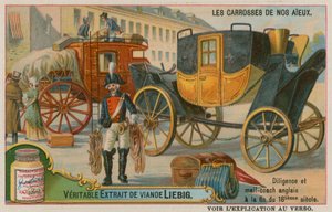 English Stagecoach and Post from the 18th Century