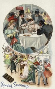 Enjoying Suchard chocolate at a masked ball by European School