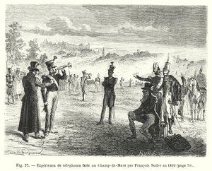 Telephone Experiment Conducted at Champ-de-Mars by Francois Sudre in 1829 by European School