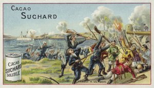 Fighting at Taku, China, Boxer Rebellion, 1900 by European School