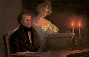 Franz Schubert at the piano