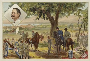 General Toral and the surrender of the Spanish after the Siege of Santiago de Cuba, Spanish-American War, 17 July 1898 by European School