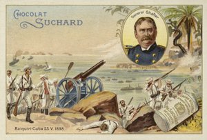 General William Shafter and American troops landing at Daiquiri, Cuba, Spanish-American War, 23 May 1898 by European School