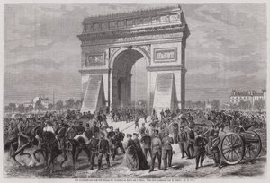 German Soldiers at the Arc de Triomphe, Paris, After Securing Victory in the Franco-Prussian War, 2 March 1871 by European School