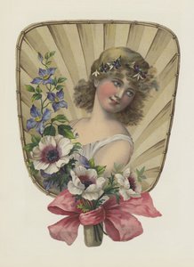 Girl with flowers by European School