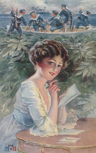 Girl Writing to a Sailor