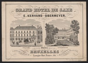 Grand Hotel De Saxe, E Kervand-Obermeyer, Brussels by European School